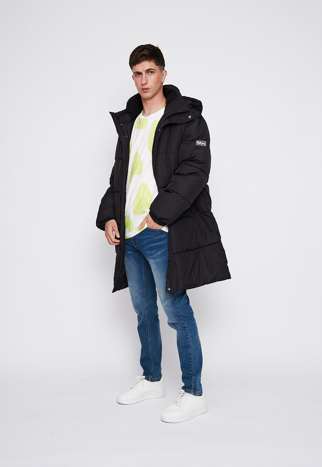 Chaqueta negra larga hombre online